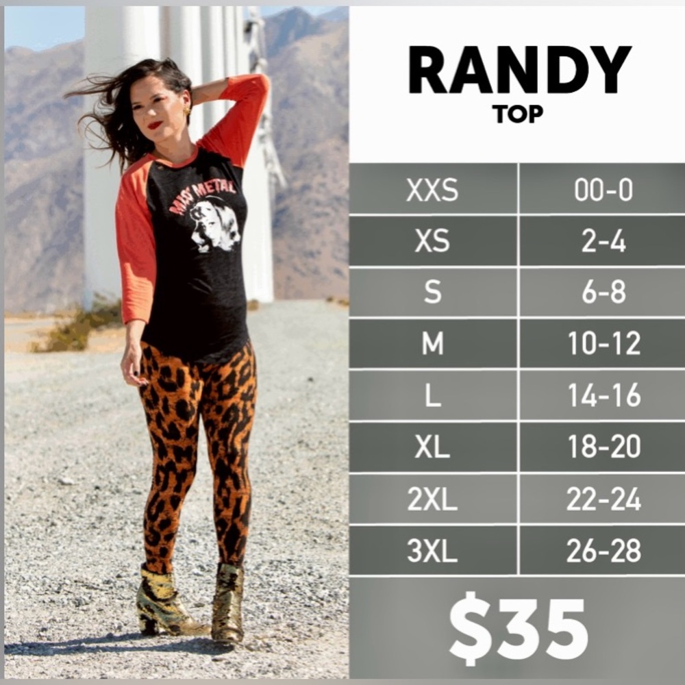 LuLaRoe All American Collection “Randy” Raglan Tee - Picture 8 of 8